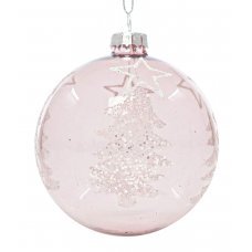 Χριστουγεννιάτικες Γυάλινες Μπάλες Διάφανες - Σετ 4 τεμ. (8cm)